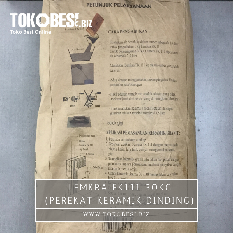 Lemkra FK111 30kg perekat keramik dinding  Tokobesi biz