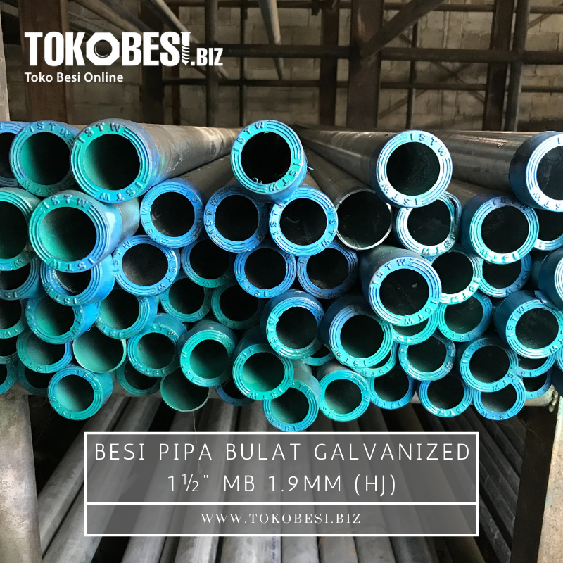  Besi  Pipa Bulat  Galvanized 1   1 9mm hj Tokobesi biz